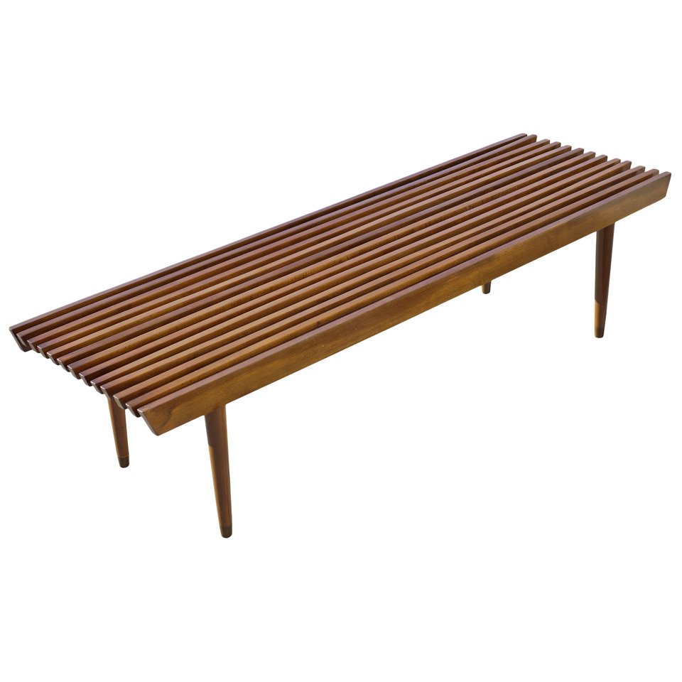 wood coffee table bench photo - 1