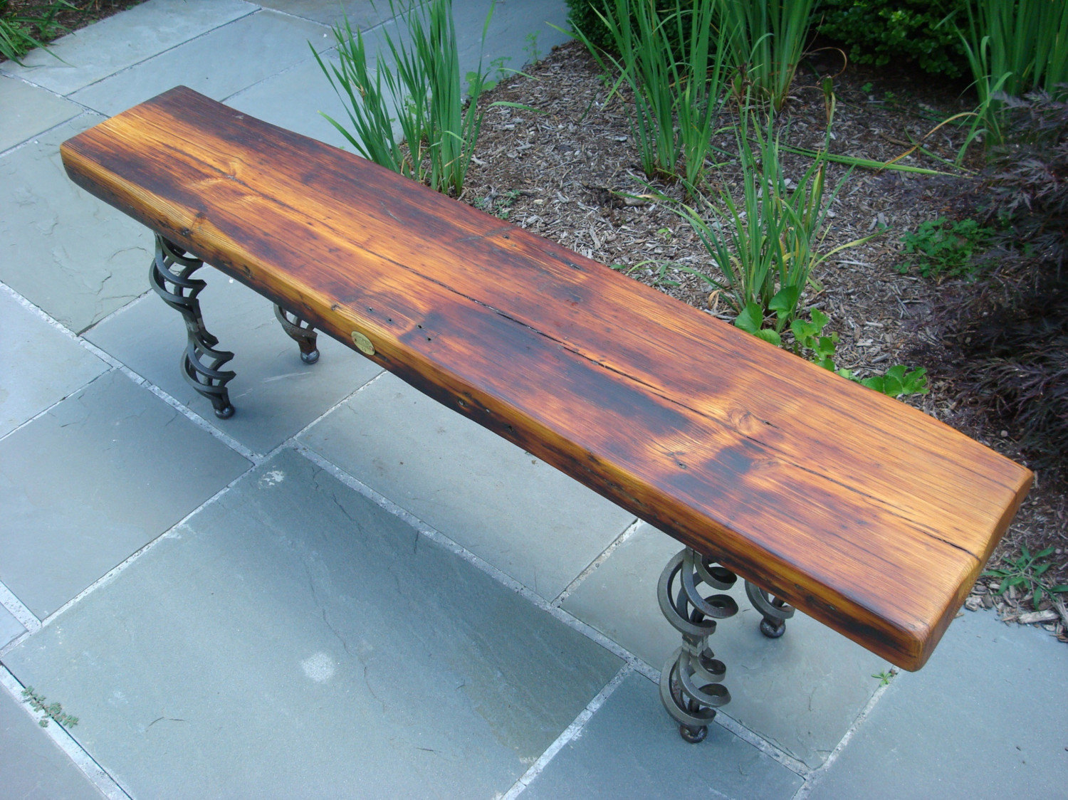 wood coffee table bench photo - 7