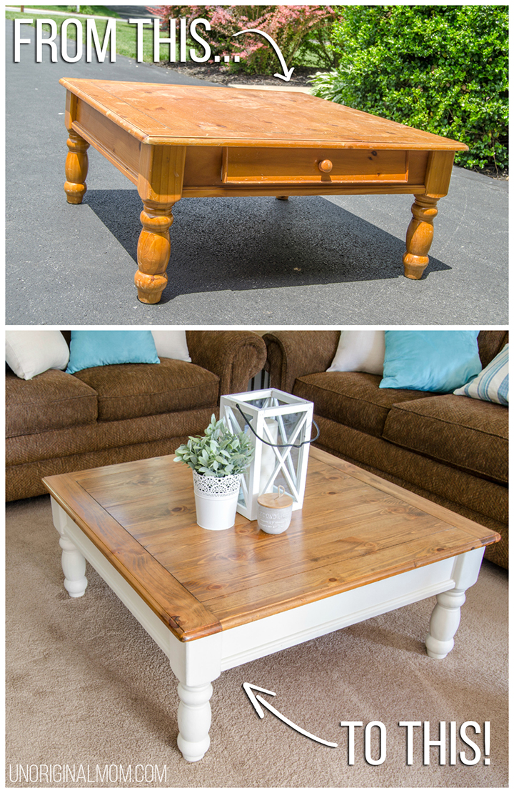 wood coffee table makeover photo - 1