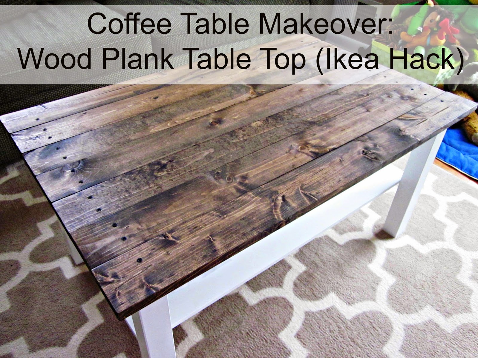 wood coffee table makeover photo - 3