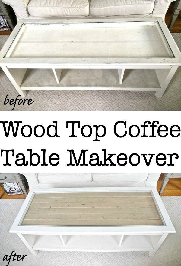 wood coffee table makeover photo - 4