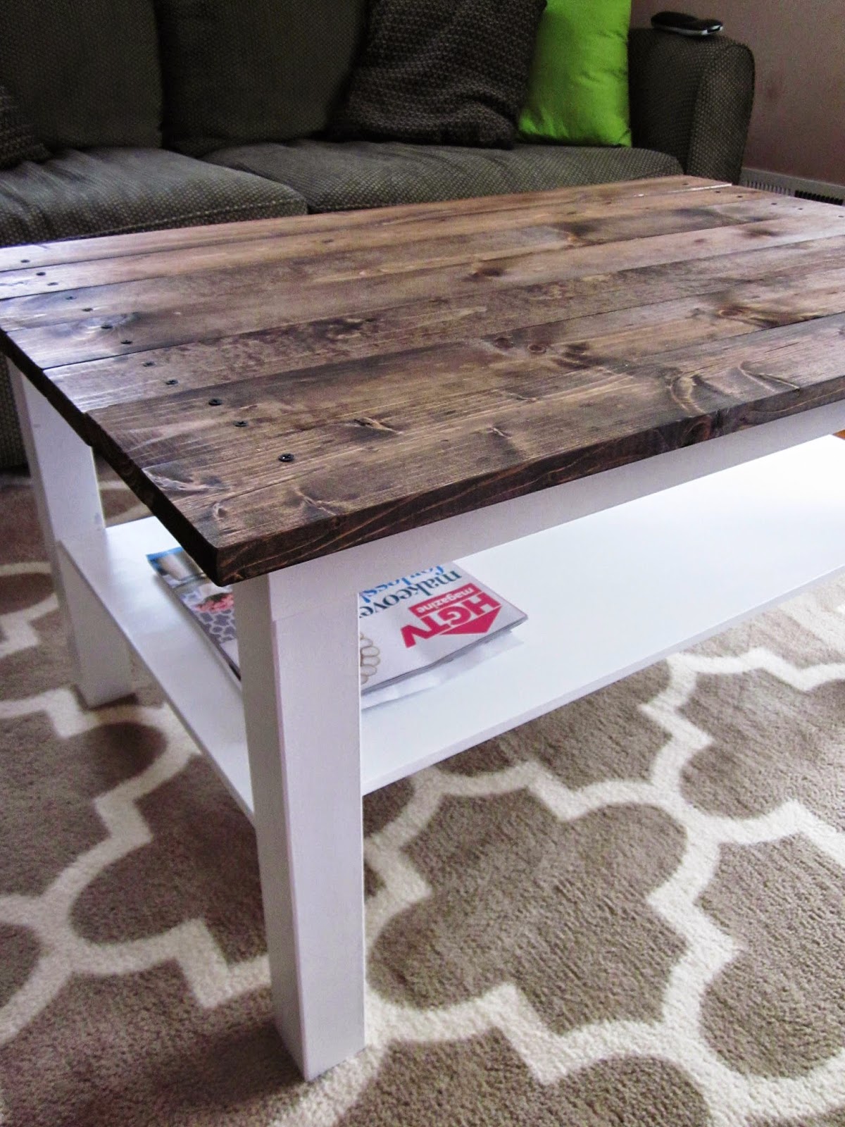 wood coffee table makeover photo - 5
