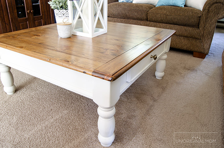 wood coffee table makeover photo - 8