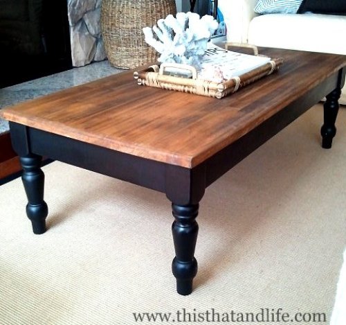 wood coffee table makeover photo - 9