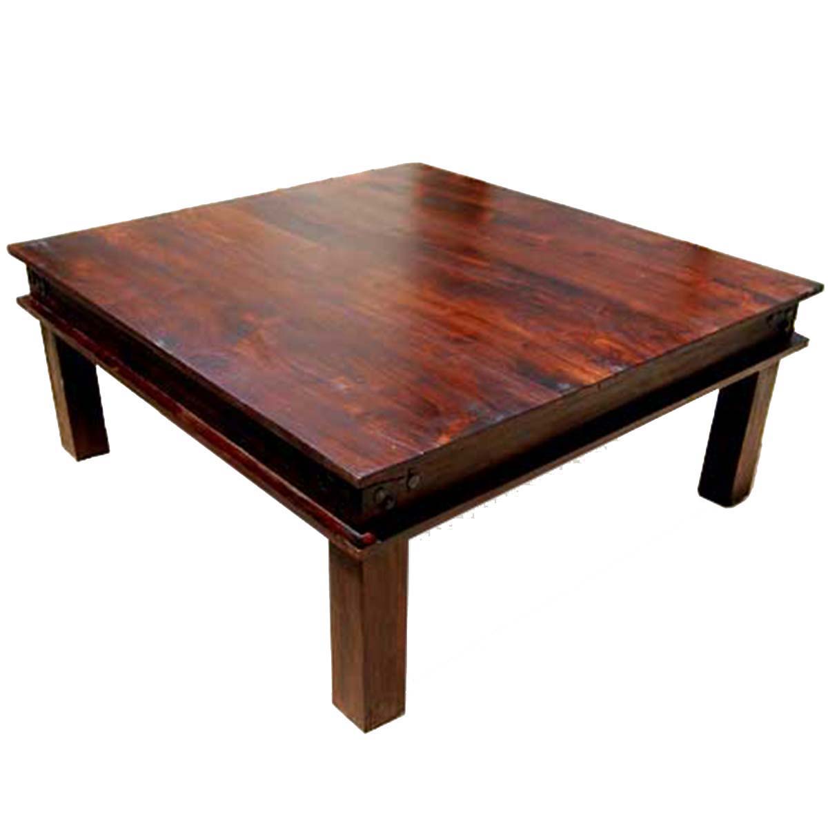 wood coffee table square photo - 2