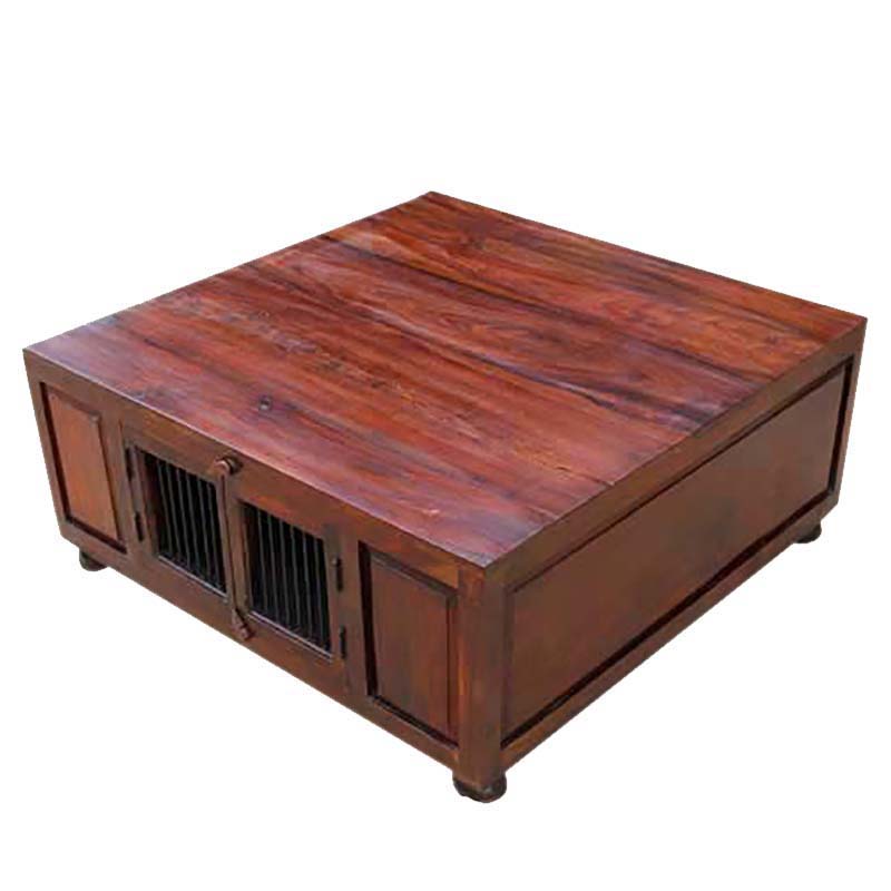 wood coffee table square photo - 4