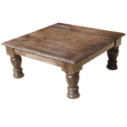 wood coffee table square photo - 8