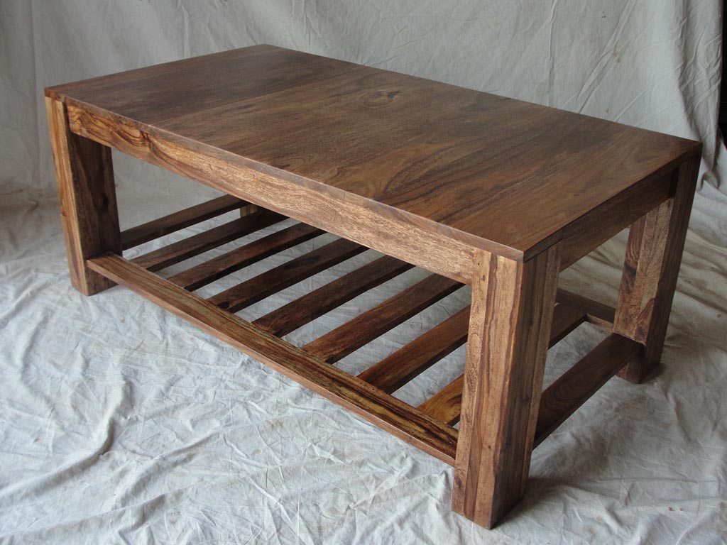 wooden coffee table design photo - 3
