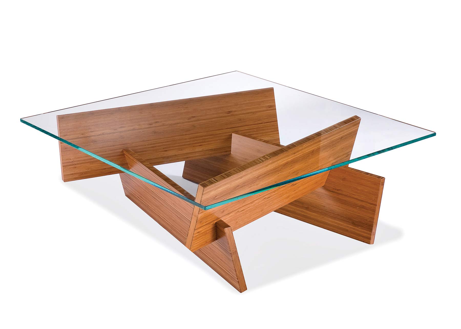 wooden coffee table designs with glass top photo - 6
