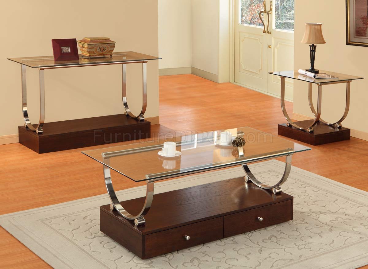 wooden coffee table designs with glass top photo - 9