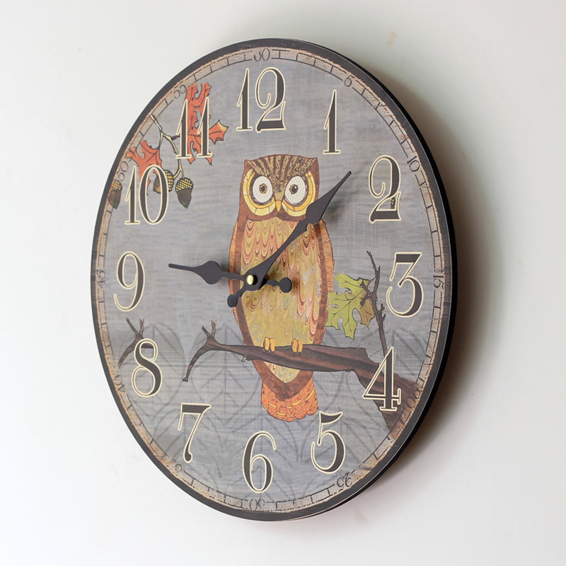 wooden decorative wall clock photo - 3
