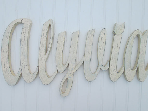 wooden decorative wall letters photo - 2