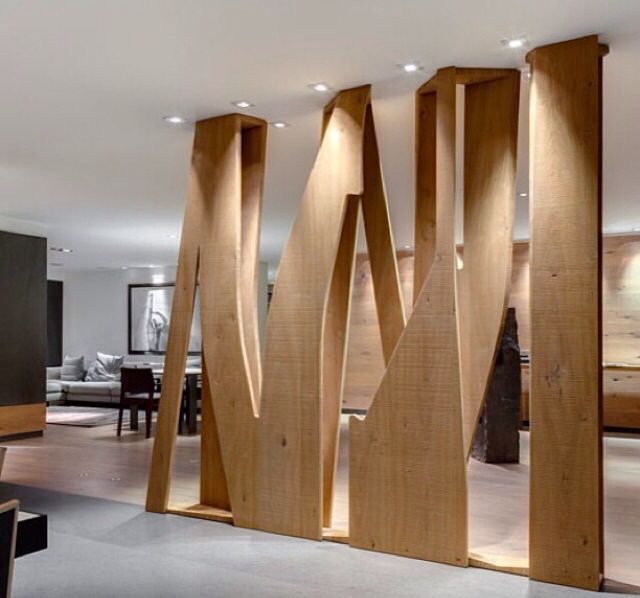 wooden wall partition designs photo - 2