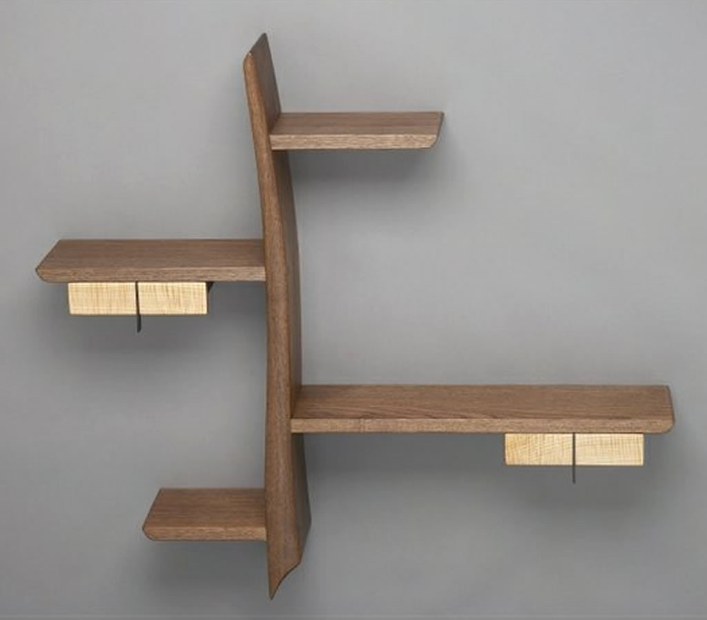 wooden wall shelf design photo - 5