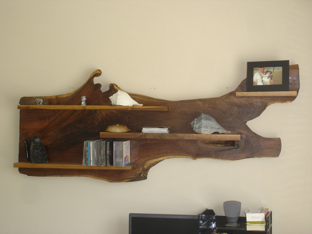 wooden wall shelf design photo - 6